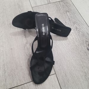 Vintage Bebe Black Heeled Sandals